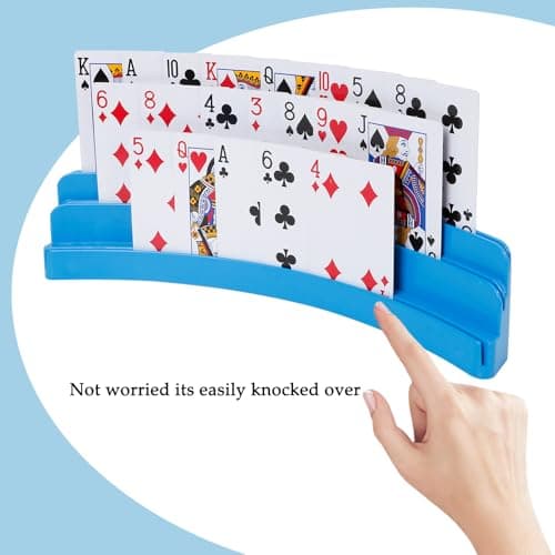 GHERPTE 2 Pack Three-Layer Design Playing Cards Holders，Playing Card Holder for Kids Adults Hands Free Card Holder for Family Card Game Nights Poker Parties — view 2