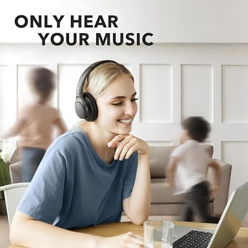 Soundcore Anker Life Q20 Hybrid Active Noise Cancelling Headphones, Wireless Over Ear Bluetooth Headphones, 60H Playtime, Hi-Res Audio, Deep Bass, Foam Ear Cups, Travel, Office, USB-C Charging — view 2