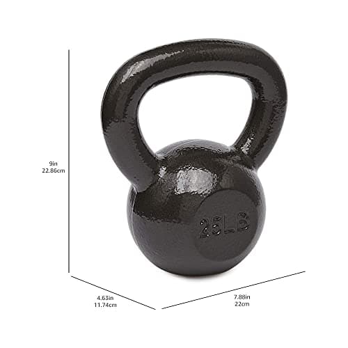 Amazon Basics Cast Iron Kettlebell for Strength Training, Wide Handle, 25 Pounds, Black — view 2