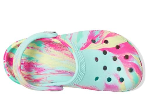 Crocs, Unisex, Classic Marbled Tie-Dye Clogs (Toddler), Aquamarine/Multi, 4, Medium — view 5