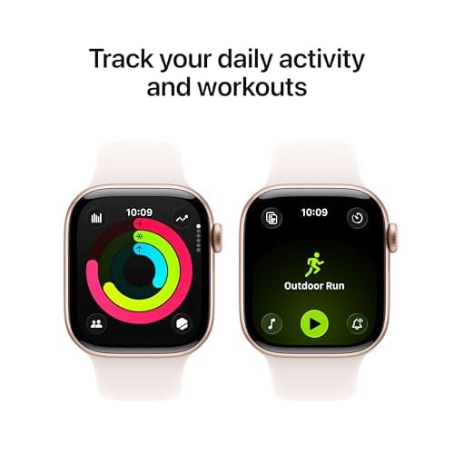 Apple Watch Series 11 [GPS 42mm] Smartwatch with Rose Gold Aluminum Case with Light Blush Sport Band - S/M. Sleep Score, Fitness Tracker, Health Monitoring, Always-On Display, Water Resistant — view 3