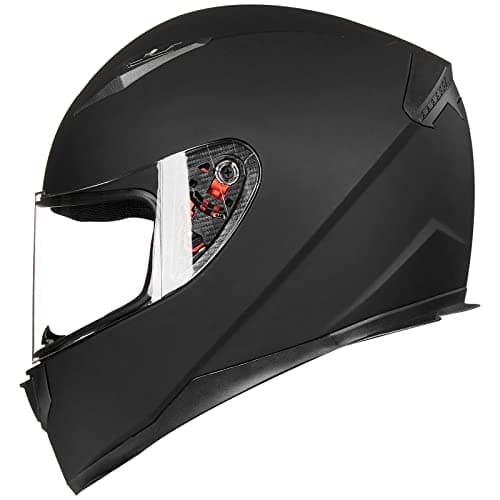 ILM Full Face Motorcycle Street Bike Helmet with Removable Winter Neck Scarf + 2 Visors DOT Model ILM-313 (M, Matte Black) — view 3