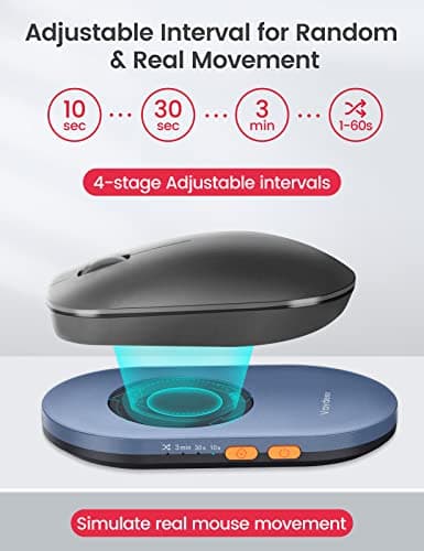 Vaydeer Ultra Slim Mouse Mover, Air 3 Mouse Jiggler with Adjustable Running Timer, Undetectable & Noiseless, Simulates Realistic Movement, Driver-Free Shaker for Keeping The PC Active (Dark Green) — view 2