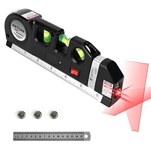 Laser Level Line Tool, Multipurpose Laser Level Kit Standard Cross Line Laser leveler Beam Tool with Metric Rulers 8ft/2.5M for Picture Hanging cabinets Tile Walls by AikTryee. — view 7