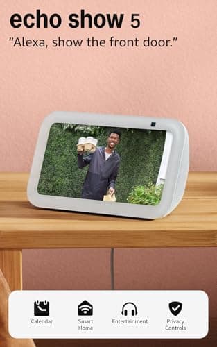 Amazon Echo Show 5 (newest model), Smart display, Designed for Alexa+, 2x the bass and clearer sound, Glacier White