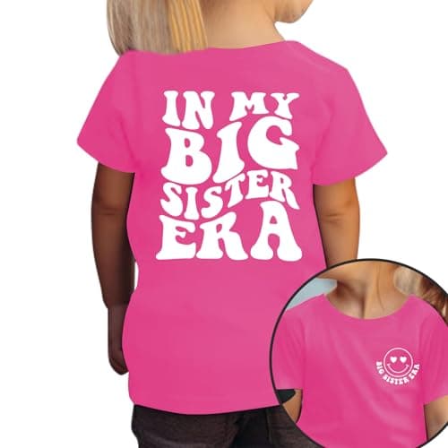 MEESHEEP Big Sister Shirt 3t 4t 5t 6t 7t Baby Girls in My Big Sister Era T Shirts Tops Outfit Pink — view 4