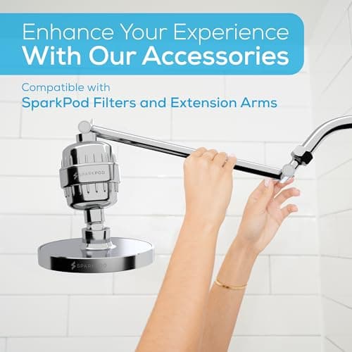 SparkPod Rain Shower Head, 6 Inch Round, Luxury Polished Chrome Finish — view 5