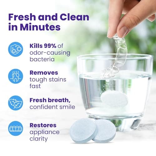 Retainer Brite - Retainer Cleaner Tablets for Invisalign, Mouth Guard Cleaner, Night Guard Cleaning and More. Cleaning Tablets for Ultrasonic Cleaners. 120 Tablets - 4 Month Supply. Made in USA