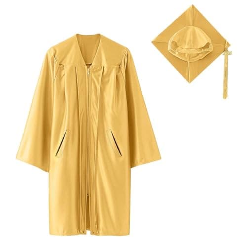 2026 Kids Graduation Cap and Gown Kindergarten Graduation Gown and Cap Set for Kids Boys Girls (A02-Yellow, 3-4 Years)