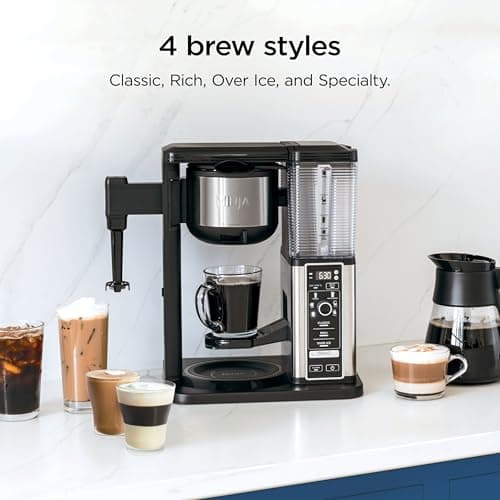 Ninja Specialty Coffee Maker | Includes 10-Cup Carafe, Fold-Away Frother, Permanent Filter & Removable, Dishwasher Safe Reservoir | 6 Brew Styles, 8 Cup to Travel Mug to Pot Sizes | Black | CM401 — view 3
