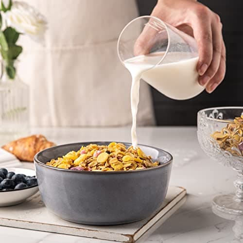 AmorArc Stoneware Dinnerware Sets,Round Reactive Glaze Ceramic Plates and Bowls Sets,Highly Scratch Resistant | Microwave & Dishwasher Safe,Service for 8 Dishes Set (24pc) — view 3