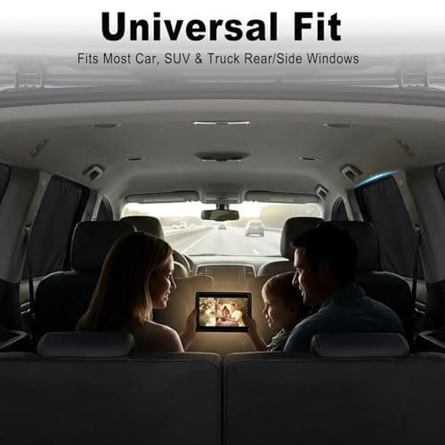 AMZAUTO Car Window Shades, 4PCS Magnetic Blackout Sun Shade Blinds for Side Windows, Privacy Car Curtains for Napping, Breastfeeding, Windshield Cover, Essential Vehicle Accessories for Camping — view 5