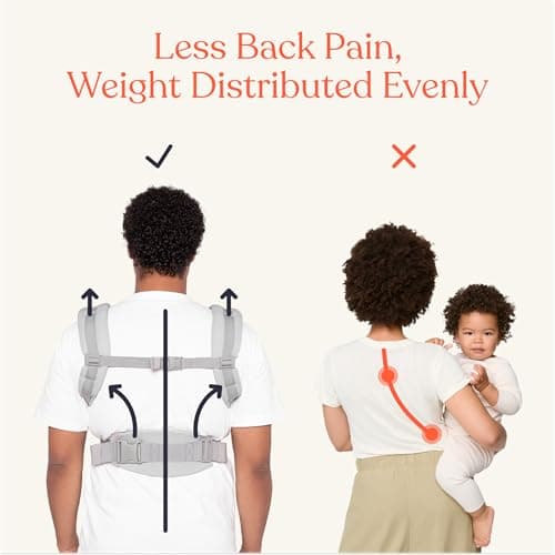 Ergobaby Omni Classic Baby Carrier for Newborn to Toddlers 0-48 Months (7-45 lbs) - 4-Position 100% Premium Cotton Baby Carrier with Ergonomic Support - Pearl Grey — view 5