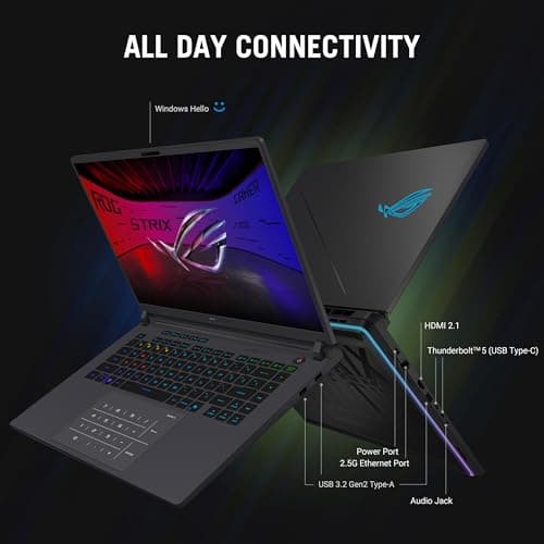 ASUS ROG Strix G16 (2025) Gaming Laptop, 16” ROG Nebula 16:10 2.5K 240Hz/3ms, NVIDIA® GeForce RTX™ 5070 Ti, Intel® Core™ Ultra 9 Processor 275HX, 32GB DDR5, 1TB SSD, Wi-Fi 7, Win11 Home, G615LR-AS96 — view 4