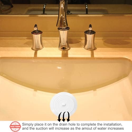 V-TOP Tub Stopper 2 Pack, 6 inches Large Silicone Drain Plug Hair Stopper Flat Suction Cover for Kitchen Bathroom Accessories and Laundry — view 2