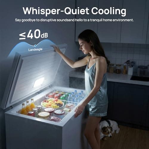 2.7 Cu.Ft Chest Freezer, Small Compact Deep Freezer with Adjustable 7 Thermostat,2 Removable Baskets, Energy Saving, Quiet Top Open Door Mini Meat Freezer with LED Light for Garage Outdoor Home Office — view 5