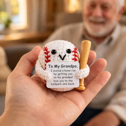 YACO STORE Grandpa Gifts for Father Day, Birthday Gifts for Grandpa, Positive Handmade Crochet from Granddaughter and Grandson — view 3