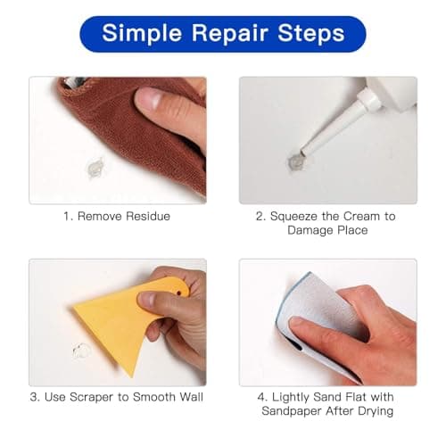 SEISSO Drywall Repair Kit, 500 g Wall Mending Agent- 2 Pack, Wall Spackle Repair Kit with Scraper, Patch for Wall Hole Filler, White Spackle Wall Repair Paste, Plaster Dent — view 3