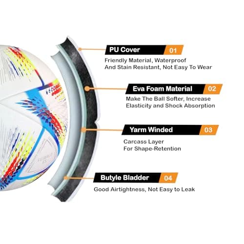 World Cup 2022 Soccer Ball Size 5 – Final Match Replica | Durable, High-Performance Football for Training, Play & Soccer Fans — view 4