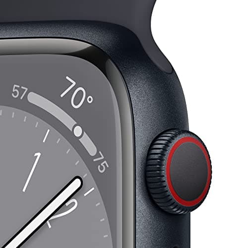 Apple Watch Series 8 [GPS + Cellular, 45mm] - Midnight Aluminum Case with Midnight Sport Band, M/L (Renewed) — view 2