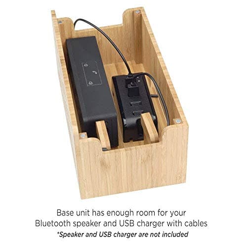 MobileVision Wood Charging Station Stand and Multi Device Organizer Charging Dock for Cell Phones, Tablets, & Electronic Devices — view 4