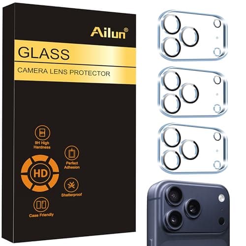 Ailun 3 Pack Camera Lens Protector for iPhone 17 Pro Max,Tempered Glass,9H Hardness,Ultra HD,Anti-Scratch,Case Friendly,Does not Affect Night Shots[Not for iPhone 17/17 Pro/iPhone Air]