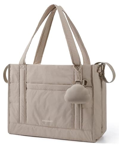 BAGSMART Diaper Bag Tote Puffer Tote Bag Lightweight Baby Bag with Insulated Pockets, Pacifier Case Stylish Multifunctional Hospital Bag for Labor and Delivery,Travel,Work