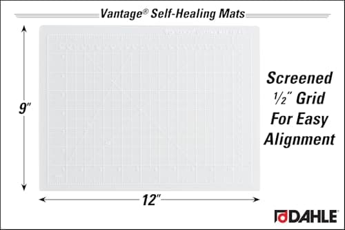 Dahle 10680 Vantage Self-Healing Cutting Mat, 9" x 12", Crystal Clear, 5 layer PVC Construction, 1/2" Grid Lines, Self Healing for Maximum Durability, Perfect for Cropping Photos, Sewing, and Crafts — view 2