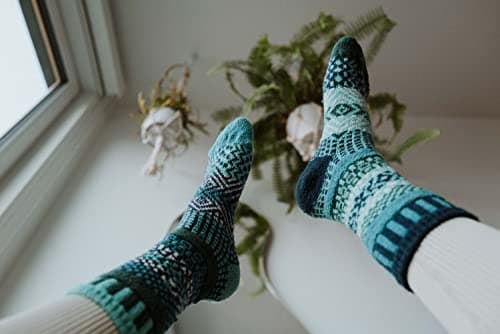 Solmate Socks - Mismatched Crew Socks; Made in USA; Evergreen Medium — view 5