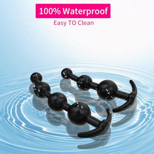 Aitomavalee 2PCS Silicone Anal Beads & Butt Plug Training Kit, Flexible Different Size Anal Balls, Prostate Massage Anus Dilator Dildo Adult Toys for Men Women Couples — view 3