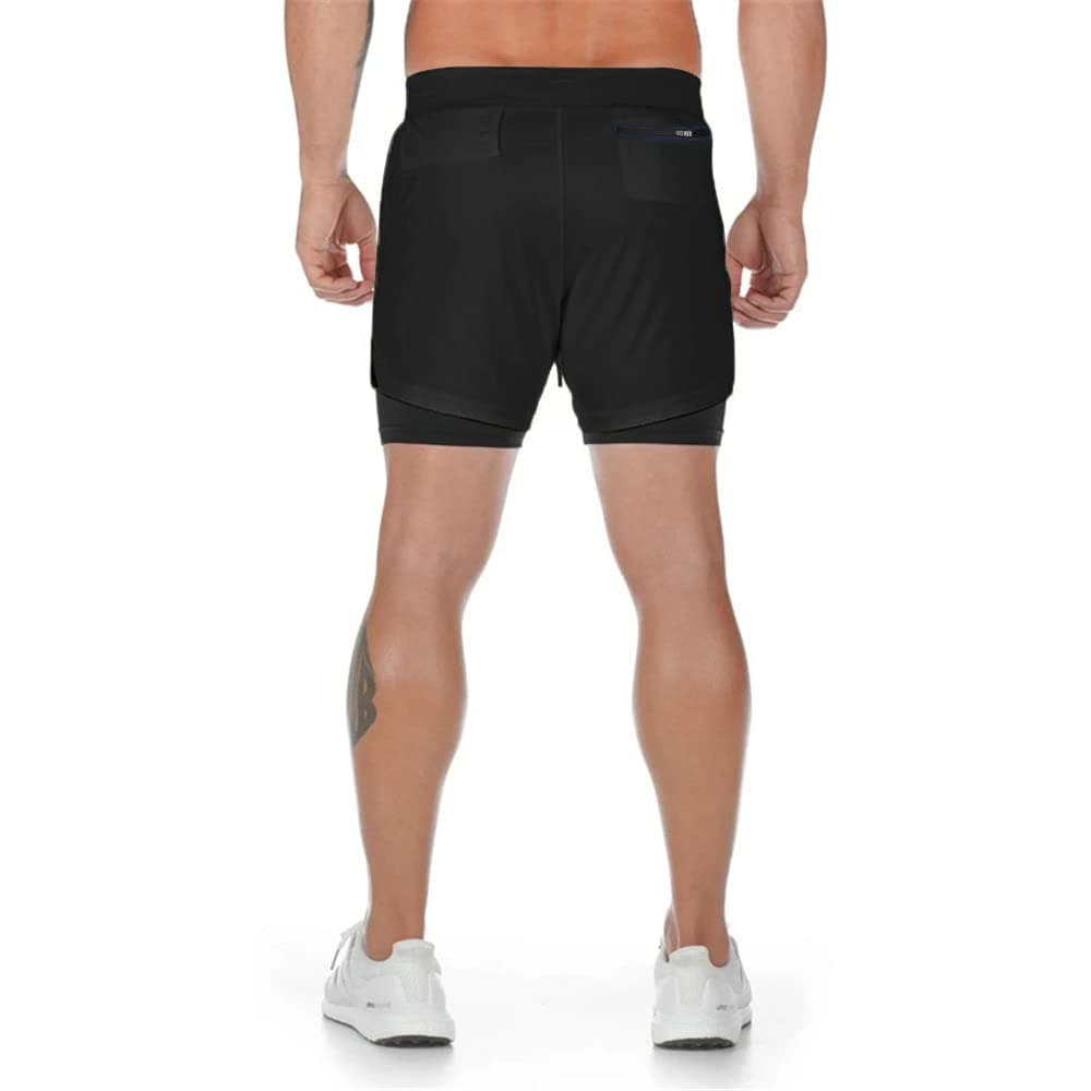 Superora Mens Running Gym 2 in 1 Sports Shorts Breathable Outdoor Workout Training Shorts with Pockets — view 4