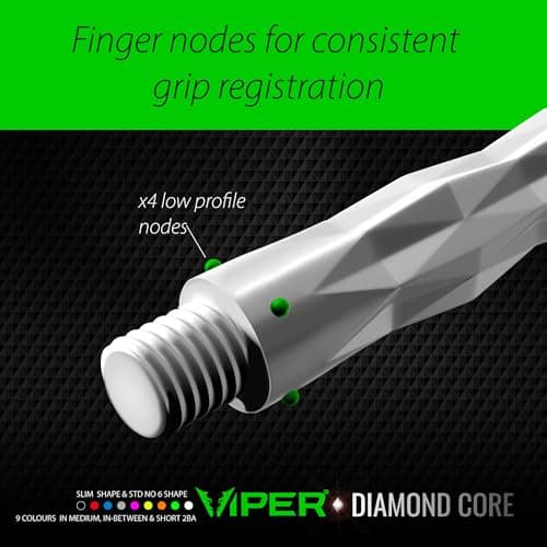 Viper Diamond Core Integrated Dart Flight & Shaft System - Precision Darting Accessory with Tough Polymers for Enhanced Performance, Set of 3, Medium Shaft, Slim Flight, Black — view 5