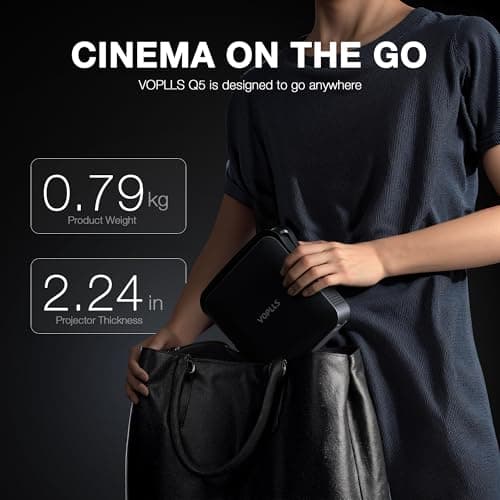 Thinnest 2.24" Smart Mini Projector with WiFi and Bluetooth, Auto Focus & Keystone Portable Outdoor Projector, VOPLLS 4K Support Home Movie Projector — view 2