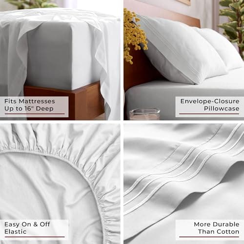 Mellanni Queen Sheets Set - 4 PC Iconic Collection Bedding — view 4