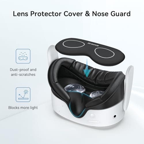 AMVR Facial Interface Face Pad Cover Compatible with Meta/Oculus Quest 3S Accessories, Comfort PU and Ice Silk Cotton Cushion,Not Fit Q3 (Larger) — view 5