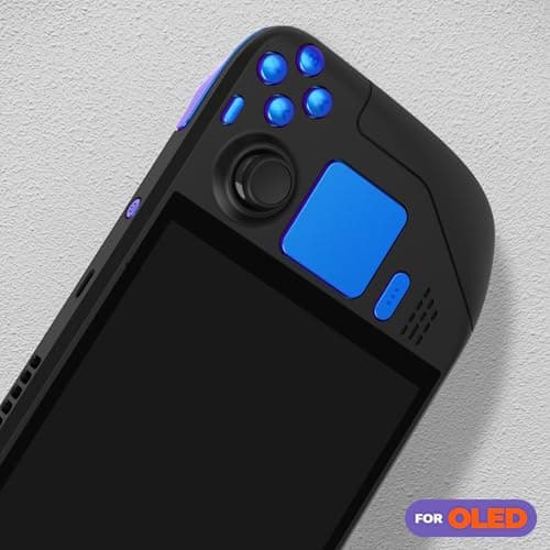 eXtremeRate Replacement Full Set Buttons for Steam Deck OLED Handheld Console, Chameleon Purple Blue DIY Custom ABXY D-pad Trackpad Bumpers Triggers Buttons with Tools for Steam Deck OLED Console — view 3