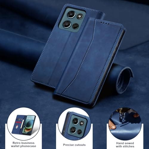 Jasonyu Flip Wallet Case for Moto G Play/G 5G (2026),Leather Magnetic Folio Cover with Card Holder,Kickstand - TPU Shockproof Durable Protective Phone Case,Blue — view 6