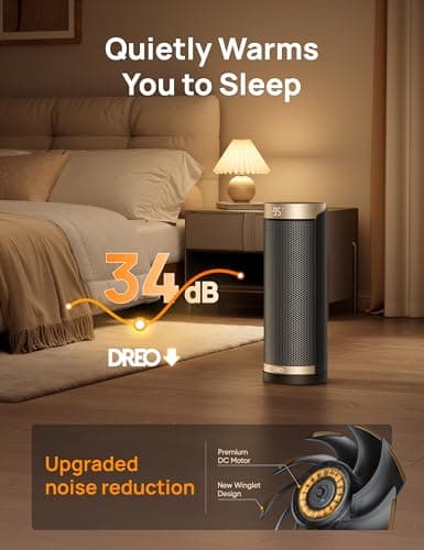 DREO Space Heaters for Indoor Use with Thermostat, 1500W Electric Heaters — view 6