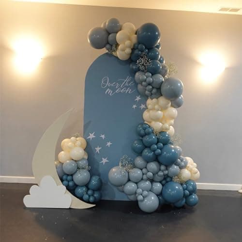 Jobkoo Blue Balloons 12 Inch, 30 Pcs Pale Aqua Blue Balloon Muted Dusty Blue Latex Balloons Matte Retro Powder Light Blue Helium Balloons for Birthday Boho Baby Shower Bachelorette Party Decorations — view 5