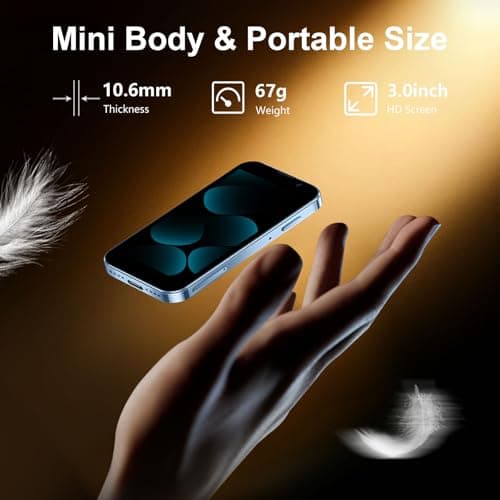 BLKE Max Mini Phone Unlocked World's Smallest 3.0" HD Touch Screen Mini Smartphone Android Compact Mobile Phone for Kids &Students Cell Phone wih Quad-Core Dual SIM Face lD2GB+16GB Blue — view 4
