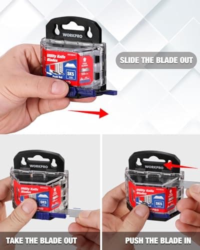 WORKPRO 50-Pack Utility Knife Blades with Dispenser — view 2