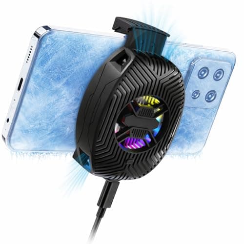 Fclvd Phone Cooler for Gaming – Fast Cooling Semiconductor Cell Phone Fan with Low Noise, Portable & Adjustable Phone Cooling Fan Compatible with iPhone & Android