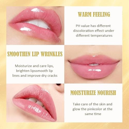 Color-Changing Lipstick – pH Activated Tint Balm for Personalized Color, Long-Lasting Moisturizing Lip Glow, Hydrating & Non-Sticky Formula, Suitable for All Skin Tones, Women, Birthday Mothers Day Gifts, Gold (2PCS) — view 2