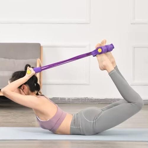 6-Tube Pedal Puller Resistance Band Multifunction Elastic Tension Rope for Full Body Workout Fitness Bands Strength Training Yoga Stretching Slimming Home Gym Exercise Equipment — view 4