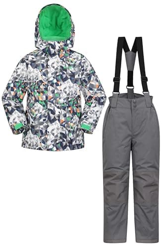 Mountain Warehouse Kids Ski Jacket & Pants set– Boys & Girls Snowsuit Grey Kids 5-6 Yrs (104-116 cm)