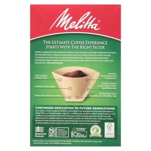 Melitta #4 Unbleached Coffee Filters, Premium, Natural Brown, Flavor Enhancing Coffee Filters for 8-12 Cup Coffee Makers, Kosher Certified, Compostable, 100 Count (Pack of 3) — view 11