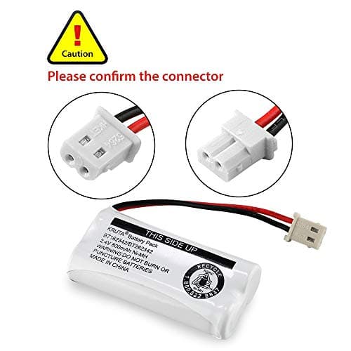 Kruta BT162342 BT262342 Cordless Phone Batteries Compatible with BT183342 BT283342 BT166342 BT266342 VTech CS6114 CS6419 CS6719 at&T EL52300 CL80111 Handset Telephone (Pack of 2) — view 2