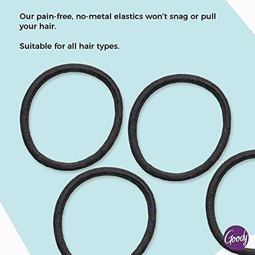 Goody Ouchless Hair Elastics - No Pull, No Breakage, Tangle-Free Hold for Thick, Curly, Coily & Textured Hair - 30 Count, Black, Long-Lasting Ponytail Holders for Women & Men — view 2