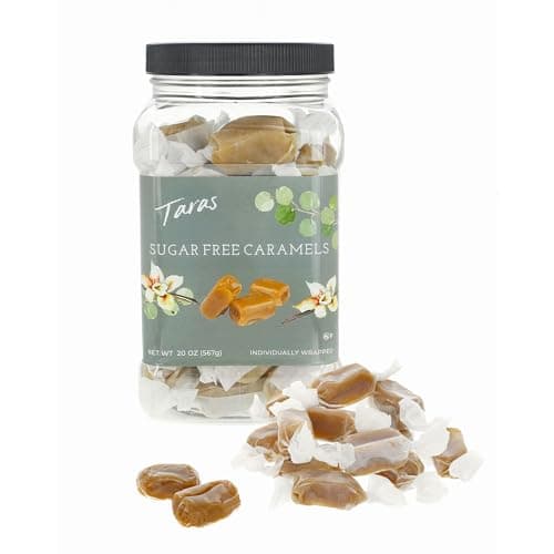 Taras Gourmet Sugar Free Caramels | All Natural Candy | Creamy & Individually Wrapped with Real Butter (20 oz) — view 6