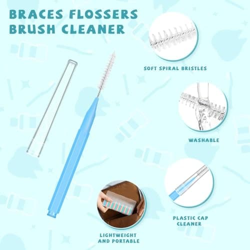100PCS Interdental Brushes Between Teeth for Braces, Flossers Brush Cleaner, Orthodontic Flossers for Braces Cleaning Kit, Dental Teeth Cleaning Tools (10 Colors, Multiple Sizes — view 4